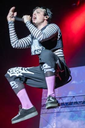 YUNGBLUD, stage name of Dominic Richard Harrison during his live performs at AMA Music Festival on August 26, 2023 in Romano dÃ¢& x80;& x99;Ezzelino, Vicenza, Italy.  Copyright: xRobertoxTommasini LiveMediax xipx xx IPA_IPA39880397