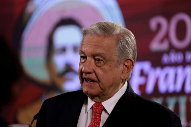 The president of Mexico, Andres Manuel Lopez Obrador in conference with reporters August 28, 2023, Mexico City, Mexico: Mexican President Andres Manuel Lopez Obrador at the press conference before reporters at the National Palace in Mexico City. on August 28, 2023 in Mexico City, Mexico, Credit:Luis Barron Eyepix Group Avalon Mexico, Mexico City, Mexico City  Copyright: xLuisxBarronx xEyepixxGroupx xAvalonx 0800764901