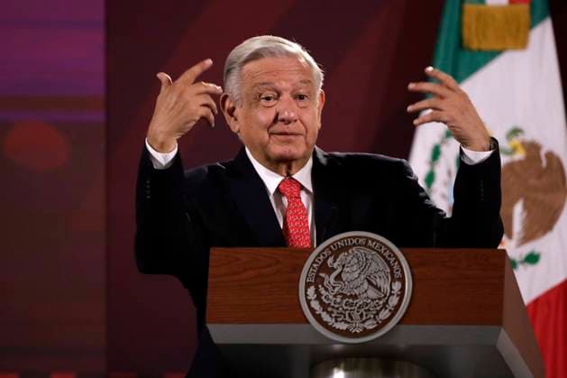 The president of Mexico, Andres Manuel Lopez Obrador in conference with reporters August 28, 2023, Mexico City, Mexico: Mexican President Andres Manuel Lopez Obrador at the press conference before reporters at the National Palace in Mexico City. on August 28, 2023 in Mexico City, Mexico, Credit:Luis Barron Eyepix Group Avalon Mexico, Mexico City, Mexico City  Copyright: xLuisxBarronx xEyepixxGroupx xAvalonx 0800764992