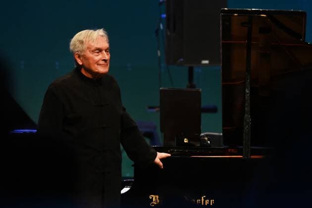 Composer, pianist, educator, organiser of musical events Zygmunt Krauze in action during the concert of Ostravska banda during the Ostrava Days Music of Today Festival in Ostrava, Czech Republic, August 28, 2023. (CTKxPhoto JaroslavxOzana) CTKPhotoP2023082807064  CTKPhotoP2023082807064