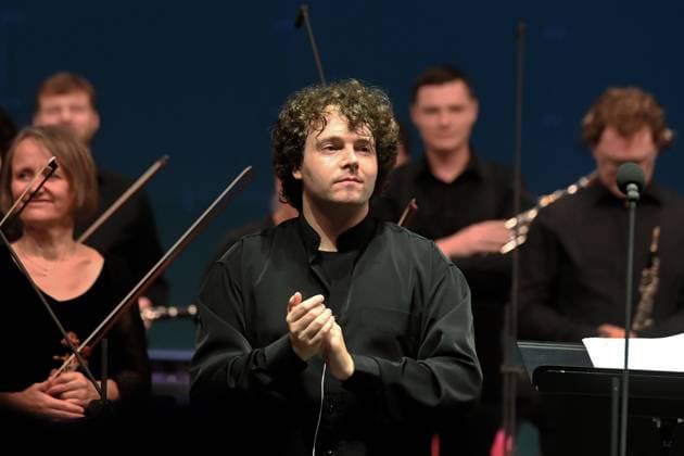 Czech conductor Jiri Rozen during the concert of Ostravska banda I during the Ostrava Days Music of Today Festival in Ostrava, Czech Republic, August 28, 2023. (CTKxPhoto JaroslavxOzana) CTKPhotoP2023082807141  CTKPhotoP2023082807141
