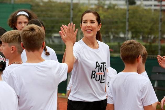 29-08-2023 Princess Mary visited the Gladsaxe tennis club, in Gladsaxe, Denmark to support the Antibulli tennis program. Â  Copyright: xPPEx