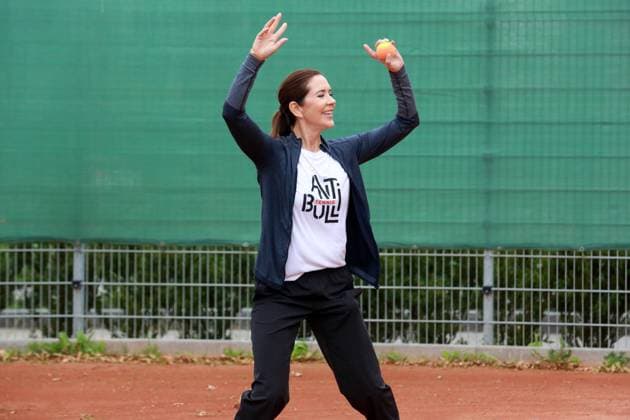29-08-2023 Princess Mary visited the Gladsaxe tennis club, in Gladsaxe, Denmark to support the Antibulli tennis program. Â  Copyright: xPPEx
