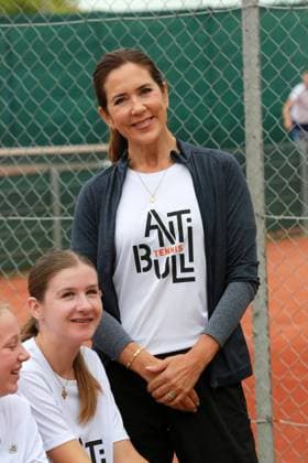 29-08-2023 Princess Mary visited the Gladsaxe tennis club, in Gladsaxe, Denmark to support the Antibulli tennis program. Â  Copyright: xPPEx