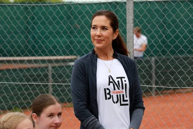 29-08-2023 Princess Mary visited the Gladsaxe tennis club, in Gladsaxe, Denmark to support the Antibulli tennis program. Â  Copyright: xPPEx