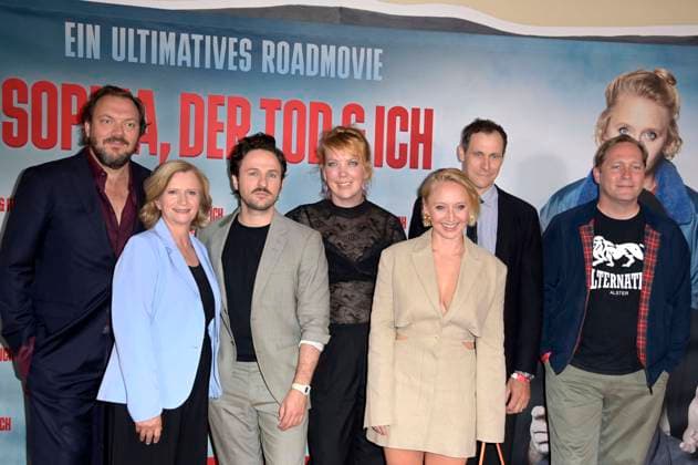 Charly Hübner, Johanna Gastdorf, Dimitrij Schaad, Lina Beckmann, Anna Maria Mühe, Marc Hosemann and Thees Uhlmann at the premiere of the feature film Sophia, Death and Me at the Delphi Filmpalast am Zoo Berlin, 29 08 2023 Foto:xF.xKernx xFuturexImagex ich_3834