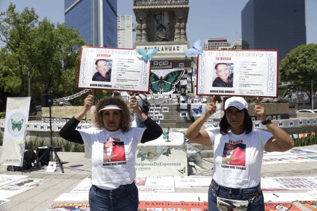 Mexiko, Internationaler Tag der Verschwundenen in Mexiko-Stadt International day of the victims of forced disappearance in Mexico August 30, 2023, Mexico City, Mexico: Relatives and activists commemorate the International Day of the Victims of Enforced Disappearance; They demand justice and investigations of their cases to locate their relatives. Protests at the Glorieta of the Disappeared in Mexico City. on August 30, 2023 in Mexico City, Mexico (Photo by Luis Barron Eyepix Group). Copyright: xLuisxBarronx xEyepixxGroupx LB_20230830_DESAPARECIDOS34