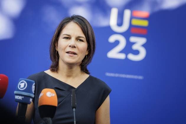 Bilder des Jahres 2023, News 08 August News Themen der Woche KW35 News Bilder des Tages Annalena Baerbock (Buendnis 90 Die Gruenen), Bundesaussenministerin, aufgenommen im Rahmen des Gymnich-Treffens in Toledo, 31.08.2023. Toledo Spanien *** Annalena Baerbock Buendnis 90 Die Gruenen , German Foreign Minister, taken at the Gymnich meeting in Toledo, 31 08 2023 Toledo Spain Copyright: xKiraxHofmannx