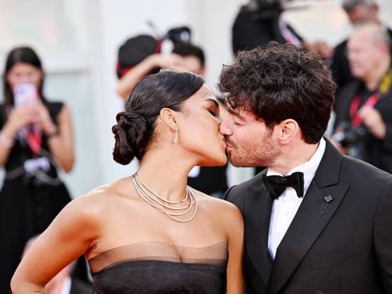 Entertainment Themen der Woche KW35 Entertainment Bilder des Tages Venice, 80th Venice Film Festival 2023. Evening 4 - red carpet of the film Maestro. In the photo: LUCA VEZIL AND VIRGINIA STABLUM  Copyright: xManuelexMangiarottix xipa-agencyx xPoolxPhotoxEventsx02x IPA_IPA40019375