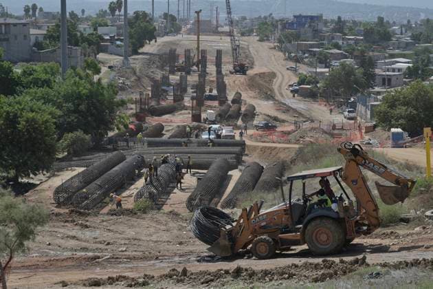 September 1, 2023, Tijuana, Baja California, Mexico: The construction of the Tijuana Otay II US-Mexico Port of Entry checkpoint, which is being executed by engineers from the Mexican Ministry of National Defense, has progressed extensively as they expect it to be completed by December of this year, even before the United States, which now is estimated that said US side of the port of entry could open in 2026 and not at the end of 2024. Tijuana Mexico - ZUMAm180 20230901_zip_m180_012 Copyright: xCarlosxA.xMorenox