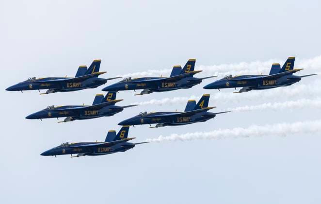 (230903) -- TORONTO, Sept. 3, 2023 -- The U.S. Navy Blue Angels perform during the 2023 Canadian International Air Show (CIAS) in Toronto, Canada, on Sept. 2, 2023. The annual show is held here from Sept. 2 to 4 this year. (Photo by Xinhua) CANADA-TORONTO-CANADIAN INT L AIR SHOW ZouxZheng 