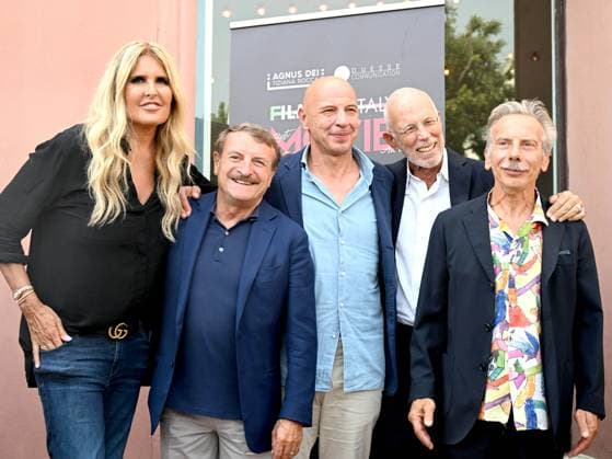 Venice, 80th Venice Film Festival 2023. Day 5 - Photocall Filming Italy Movie Venice, 80th Venice Film Festival 2023. Day 5 - Photocall Filming Italy Movie. In the photo Aldo Giovanni and Giacomo with Tiziana Rocca Venice -  Copyright: xIPA ABACAx BRIPA20230903_689 IPA ABACAx BRIPA20230903_689
