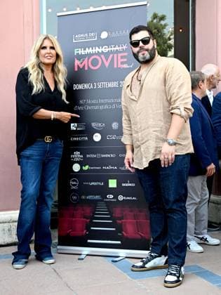 Venice, 80th Venice Film Festival 2023. Day 5 - Photocall Filming Italy Movie Venice, 80th Venice Film Festival 2023. Day 5 - Photocall Filming Italy Movie. In the photo Salvatore Esposito with Tiziana Rocca Venice -  Copyright: xIPA ABACAx BRIPA20230903_696 IPA ABACAx BRIPA20230903_696