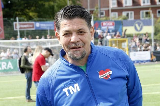 Tim Maelzer at the charity football match Kicken mit Herz for the benefit of the childrens cardiac ward of the University Hospital Eppendorf on 3 09 2023 in Hamburg Kicken mit Herz charity football event in Hamburg