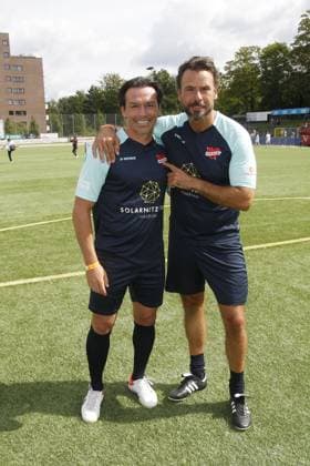 Piotr Trochowski and Stephan Luca at the charity football match Kicken mit Herz for the benefit of the childrens heart ward of the University Hospital Eppendorf on 3 09 2023 in Hamburg Kicken mit Herz charity football event in Hamburg