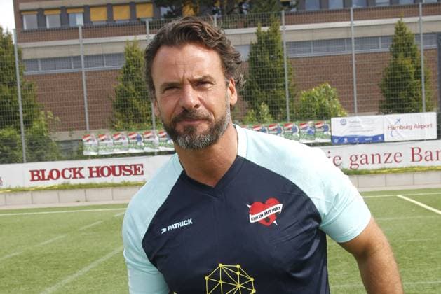 Stephan Luca at the charity football match Kicken mit Herz for the benefit of the childrens cardiac ward of the University Hospital Eppendorf on 3 09 2023 in Hamburg Kicken mit Herz charity football event in Hamburg