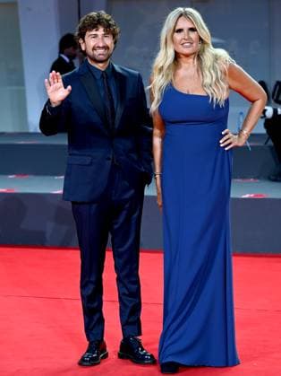 Venice, 80th Venice Film Festival 2023 - Evening 5 - red carpet Filming Italy. In the photo Alessandro Siani and Tiziana Rocca  Copyright: xManuelexMangiarottix xipa-agencyx xPoolxPhotoxEventsx02x IPA_IPA40044601