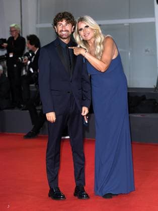 Venice, 80th Venice Film Festival 2023 - Evening 5 - red carpet Filming Italy. In the photo Alessandro Siani and Tiziana Rocca  Copyright: xManuelexMangiarottix xipa-agencyx xPoolxPhotoxEventsx02x IPA_IPA40047214