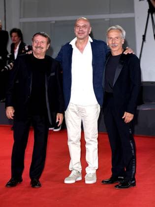 Venice, 80th Venice Film Festival 2023 - Evening 5 - red carpet Filming Italy. In the photo Aldo Giovanni and Giacomo  Copyright: xManuelexMangiarottix xipa-agencyx xPoolxPhotoxEventsx02x IPA_IPA40047500