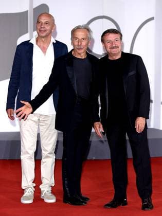 Venice, 80th Venice Film Festival 2023 - Evening 5 - red carpet Filming Italy. In the photo Aldo Giovanni and Giacomo  Copyright: xManuelexMangiarottix xipa-agencyx xPoolxPhotoxEventsx02x IPA_IPA40047502