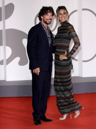 Venice, 80th Venice Film Festival 2023 - Evening 5 - red carpet Filming Italy. In the photo Francesco Montanari and Federica Sdorino  Copyright: xManuelexMangiarottix xipa-agencyx xPoolxPhotoxEventsx02x IPA_IPA40047537