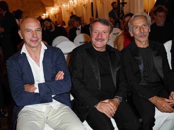 80th Venice Film Festival 2023, Filming Italy Best Movie Award 2023 Pictured: Aldo Baglio, Giovanni Storti, Giacomo Poretti  Copyright: xManuelexMangiarottix xipa-agencyx xPoolxPhotoxEventsx02x IPA_IPA40047930