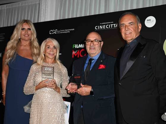 80th Venice Film Festival 2023, Filming Italy Best Movie Award 2023 Pictured: Tiziana Rocca, Francesca Lo Schiavo, Dante Ferretti, Alberto Barbera  Copyright: xManuelexMangiarottix xipa-agencyx xPoolxPhotoxEventsx02x IPA_IPA40047939