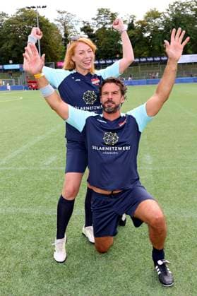 Esther Roling and Stephan Luca at the charity soccer match Kicken mit Herz 2023 in favor of the heart center of the UKE at the Stadiun Hoheluft Hamburg, 03 09 2023 Foto:xgbrcix xFuturexImagex kicken_3905