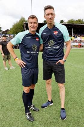 Thomas Helmer and Steffen Hallaschka at the charity soccer match Kicken mit Herz 2023 in aid of the UKE Heart Center at the Stadiun Hoheluft Hamburg, 03 09 2023 Foto:xgbrcix xFuturexImagex kicken_3947