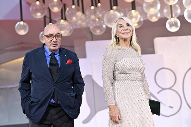 Venice Film Festival, Filming Italy Best Movie Award. Italy 03 Sep 2023 Dante Ferretti, Francesca Lo Schiavo , during red carpet of the Filming Italy Best Movie Award. 80th Venice Film Festival, Italy on September 03, 2023., Credit:Maria Laura Antonelli Avalon Italy, Venice  Copyright: xMariaxLauraxAntonellix xAvalonx 0802830318