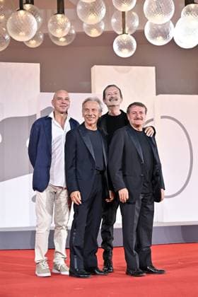 Venice Film Festival, Filming Italy Best Movie Award. Italy 03 Sep 2023 Aldo Baglio, Giovanni Storti, Giacomo Poretti, Rocco Papaleo , during red carpet of the Filming Italy Best Movie Award. 80th Venice Film Festival, Italy on September 03, 2023., Credit:Maria Laura Antonelli Avalon Italy, Venice  Copyright: xMariaxLauraxAntonellix xAvalonx 0802830752