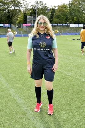 Sandra Quadflieg at the charity soccer match Kicken mit Herz for the benefit of the childrens cardiac ward of the University Hospital Eppendorf in Hamburg on 03 09 2023