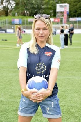 Nova Meierhenrich at the charity soccer match Kicken mit Herz for the benefit of the childrens heart ward of the University Hospital Eppendorf in Hamburg on 03 09 2023
