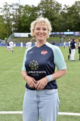 Julia Westlake at the charity soccer match Kicken mit Herz for the benefit of the childrens cardiac ward of the University Hospital Eppendorf in Hamburg on 03 09 2023