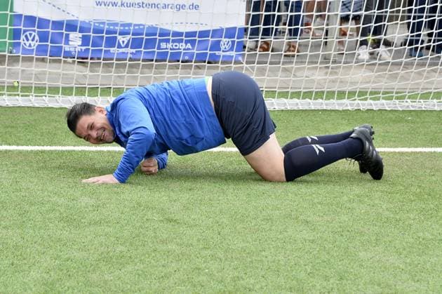 Tim Maelzer at the charity soccer match Kicken mit Herz for the benefit of the childrens heart ward of the University Hospital Eppendorf in Hamburg on 03 09 2023