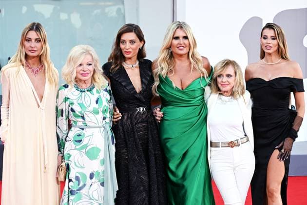 Venice, 80th Venice Film Festival 2023, Evening 6. Red Carpet Diva and Woman. In the photo Rita Pavone, Sandra Milo, Tiziana Rocca, Margareth Made, Sveva Alviti, IVANA MRAZOVA  Copyright: xManuelexMangiarottix xipa-agencyx xPoolxPhotoxEventsx02x IPA_IPA40064731