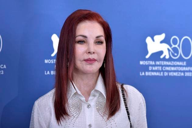 Priscilla Presley attends a photocall for the movie Presley at the 80th Venice International Film Festival in Venice, Italy on Monday, September 4, 2023.  ITP20230905284 RoccoxSpaziani