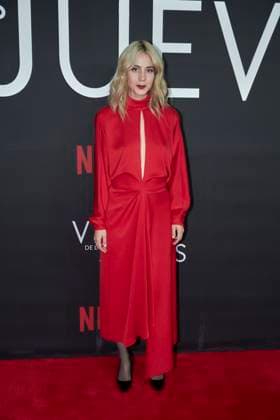 September 5, 2023, Mexico City, Mexico: Cassandra Ciangherotti poses for photos during the red carpet of the Premier for Ã¢â‚¬ËœThe Widows of ThursdaysÃ¢â‚¬â ¢ (Las Viudas de los Jueves) Netflix original series . on September 5, 2023 in Mexico City, Mexico. Mexico City Mexico - ZUMAe321 20230905_zia_e321_129 Copyright: xJaimexNogalesx
