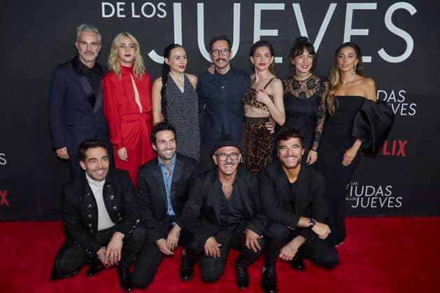 September 5, 2023, Mexico City, Mexico: (L-R) Juan Pablo Medina, Cassandra Ciangherotti, Zuria Vega,Humberto Hinojosa, Irene Azuela, Pablo Cruz Guerrero, Mayra Hermosillo, Sofia Sisniega, Omar Chaparro, Gerardo Trejoluna, Alfonso Basabe pose for photos during the red carpet of the Premier for Ã¢â‚¬ËœThe Widows of ThursdaysÃ¢â‚¬â ¢ (Las Viudas de los Jueves) Netflix original series . on September 5, 2023 in Mexico City, Mexico. Mexico City Mexico - ZUMAe321 20230905_zia_e321_159 Copyright: xJaimexNogalesx