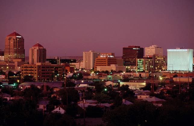 Albuquerque New Mexico Downtown Skyline from the east Albuquerque New Mexico Downtown Skyline from the east, Credit:John Elk Avalon  Copyright: xJohnxElkx xAvalonx 0503840489