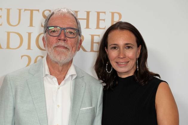 Wolfgang TREPPER, comedian, with Kirstin TIEMANN, red carpet, red carpet show, arrival, arrival, German Radio Award 2023 ceremony in Hamburg on 07 09 2022,