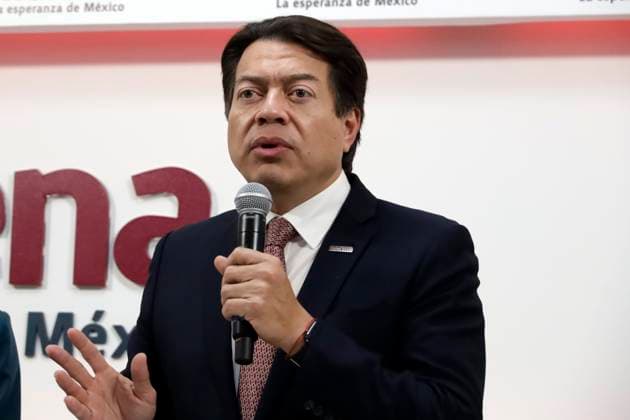 September 7, 2023, Mexico City, Mexico: The president of the National Regeneration Movement party, Mario delgado at a press conference at the National Regeneration Movement party headquarters in Mexico City. on September 7, 2023 in Mexico City, Mexico Mexico City Mexico - ZUMAe321 20230907_zia_e321_044 Copyright: xLuisxBarronx