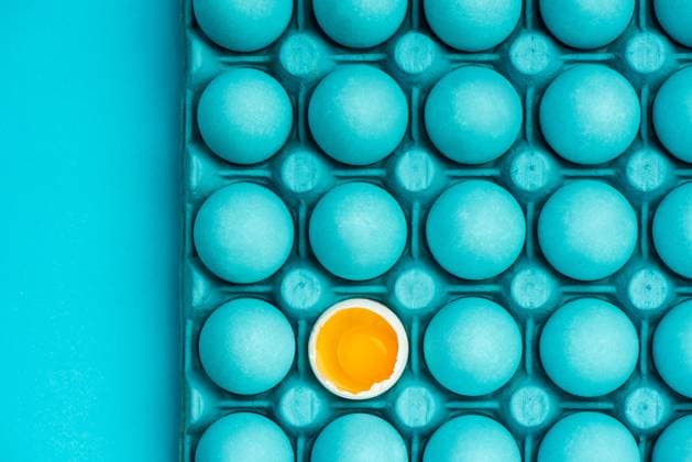 Creative Highlights Symbolfotos Minimal visual art design with eggs Minimal visual art design with eggs. Flat lay pattern. Copyright: xZoonar.com Mjuchax 11760323