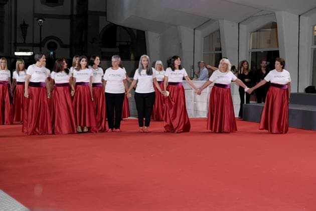 80th Venice Film Festival 2023, Red carpet film Memory . Pictured: Demonstration of Italian parliamentarians  Copyright: xAlbertoxTerenghix xipa-agency.nex xPoolxPhotoxEventsx02x IPA_IPA40157706