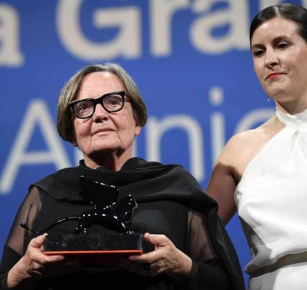 September 9, 2023, VENICE: Polish filmmaker Agnieszka Holland (L) holds with Polish co-director Katarzyna Warzecha (R) the Special Jury Prize for her movie Zielona Granica (Green Border) during the closing ceremony of the 80th annual Venice International Film Festival, in Venice, Italy, 09 September 2023. The 80th edition of the Venice Film Festival runs from 30 August to 09 September 2023. ANSA CLAUDIO ONORATI. VENICE  - ZUMAa110 20230909_zaf_a110_079 Copyright: xClaudioxOnoratix