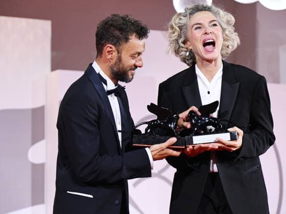Venice, 80th Venice Film Festival 2023 - evening 11. Red Carpet Awardees In the photo: Enrico Maria Artale and Margarita Rosa De Francisco  Copyright: xManuelexMangiarottix xipa-agencyx xPoolxPhotoxEventsx02x IPA_IPA40181277