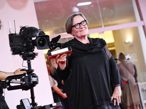 Venice, 80th Venice Film Festival 2023 - evening 11. Red Carpet Winners Venice, 80th Venice Film Festival 2023 - evening 11. Red Carpet Award winners In the photo: Marcin Wierzchoslawski and Agnieszka Holland Venice Italy  Copyright: xIPA ABACAx BRIPA20230909_995 IPA ABACAx BRIPA20230909_995