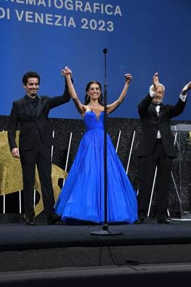 80th Venice Film Festival 2023, Awards ceremony - Awards ceremony 80th Venice Film Festival 2023, Awards ceremony - Awards ceremony . Pictured: Caterina Murino, Damien Chazelle, Roberto Ciccuttto Venice Italy  Copyright: xIPA ABACAx BRIPA20230909_1159 IPA ABACAx BRIPA20230909_1159