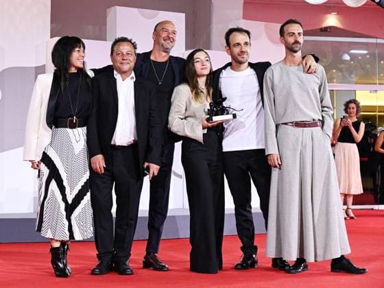Venice, 80th Venice Film Festival 2023 - evening 11. Red Carpet Winners Venice, 80th Venice Film Festival 2023 - evening 11. Red Carpet Awardees In the photo: Erenik Beqiri and guests Venice Italy  Copyright: xIPA ABACAx BRIPA20230909_1219 IPA ABACAx BRIPA20230909_1219