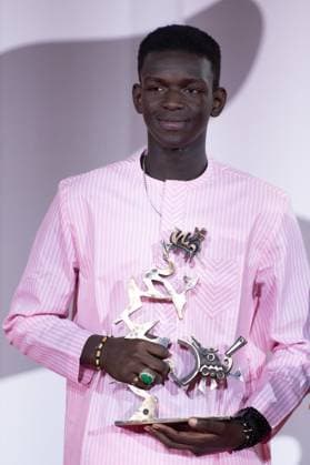 Venice Winners Red Carpet Seydou Sarr pose with the Silver Lion for Best Director and the Marcello Mastroianni Award for Best New Young Actor or Actress for ?Io Capitano? during the Winners Red Carpet as part of the 80th Venice Film Festival (Mostra) in Venice, Italy on September 09, 2023. Photo by Aurore Marechal ABACAPRESS.COM Venice Italy  Copyright: xMarechalxAurore ABACAx 867017_007 MarechalxAurore ABACAx 867017_007